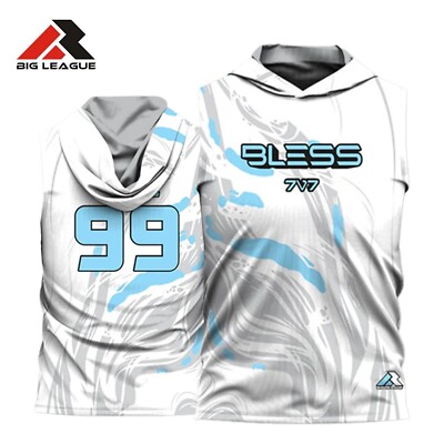 Custom Personalized Sports Jersey Hooded Tank Top Jersey - Bless - 7vs7