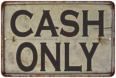 Rusty Cash Only Vintage Look Chic Metal Sign 108120020023 | eBay