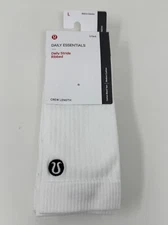 Lululemon Daily Stride Ribbed Crew  Socks 3 Pack Women’s Large  9-11 White