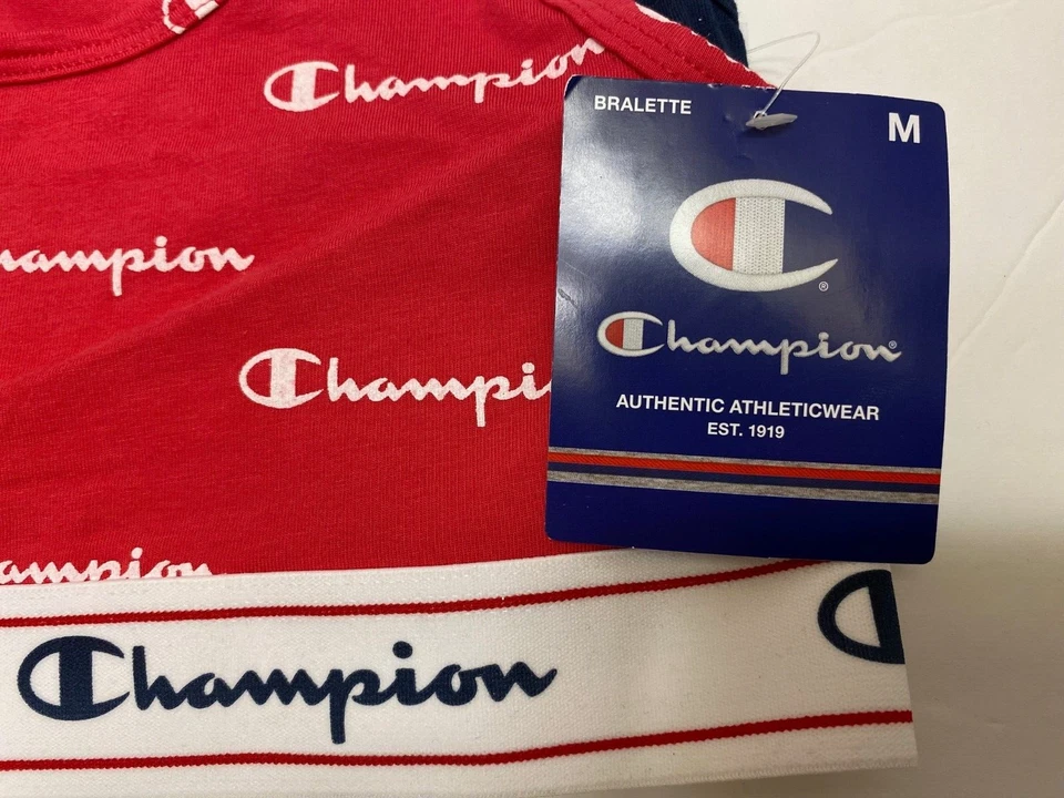 Conjunto de 2 piezas Camiseta sin mangas Champion para mujer talla mediana (M) espalda corredora roja/azul marino NUEVO Foto 2 de 4