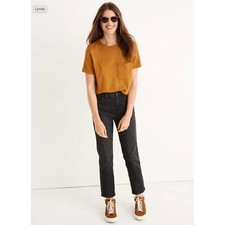 Madewell The Perfect Vintage Crop Jeans Sz 27 Sumner Wash Faded Black Gray Denim