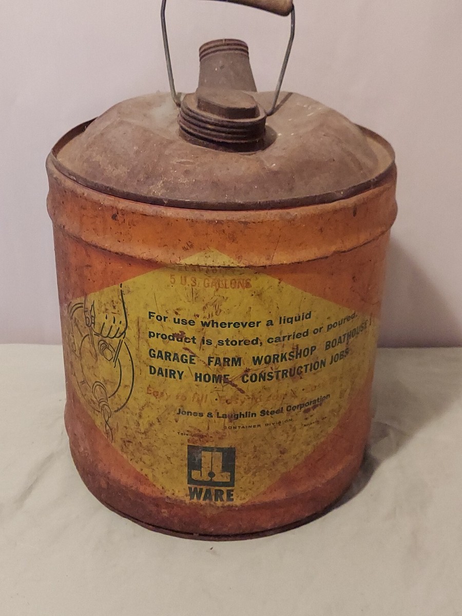 RARE Vintage JL.WARE 5 Gallon Metal Gas Can JALCAN | eBay