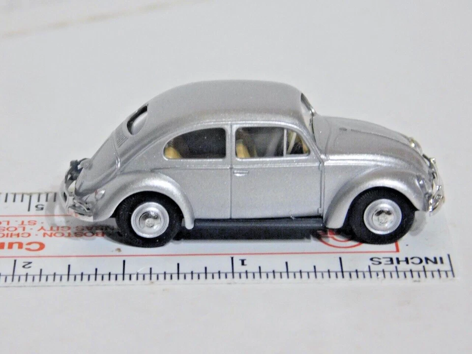 Volkswagen Busch 52999 1/87 ventana ovalada 1955 Beetle modelo de exportación plateado metálico Foto 4 de 4
