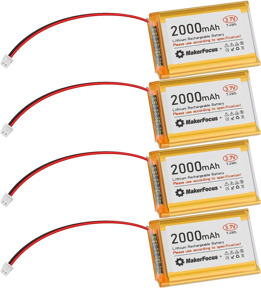32PCS 3,7V 2000mAh Lithium Akku Lipo Akku mit Schutzplatine Micro JST 1.25-Steck - Bild 2 von 4