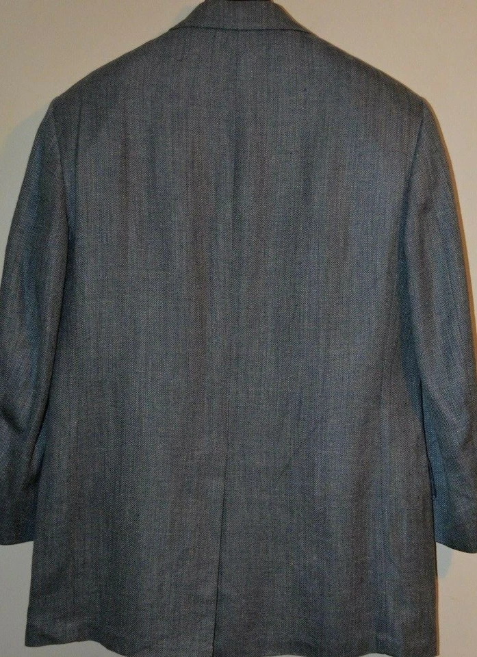 $3495 Oxxford Clothes Seda Lana Lino Chaqueta Blazer 40R Saks Fifth Ave Hecho a Mano Foto 3 de 4