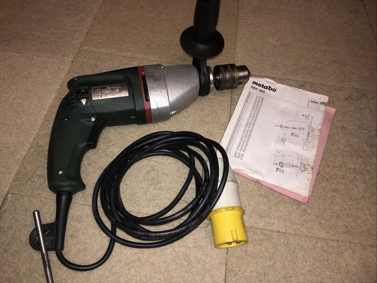 Metabo SBE 660 110volt Hammer Drill with case safety instuctions