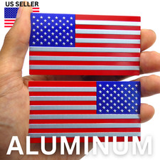 Aluminum American Flag Decal Sticker Suv Auto Truck Mirror Set