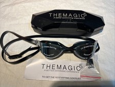 The Magic 5 Silver Swim Goggles w/ Case Mirror Coating, Anti-Fog Brand New
