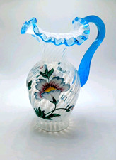 Fenton 90th Anniversary French Opalescent Spiral Optic Pitcher For QVC 1905-1995