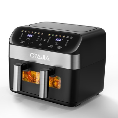 10L Doppel Heißluftfritteuse XXL Dual Air Fryer Digital Fritteuse Ohne Öl NEU