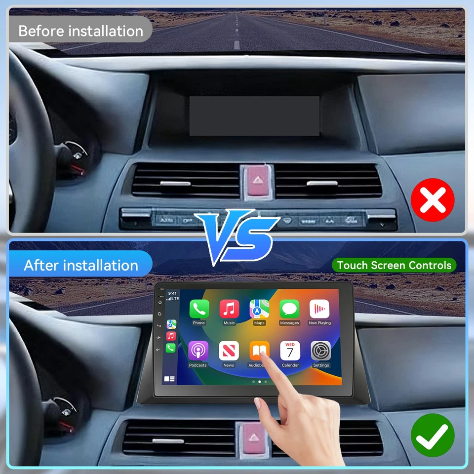 FOR HONDA ACCORD 2008-2012 ANDROID AUTO APPLE CARPLAY CAR STEREO GPS NAVI RADIO - Image 3 of 4