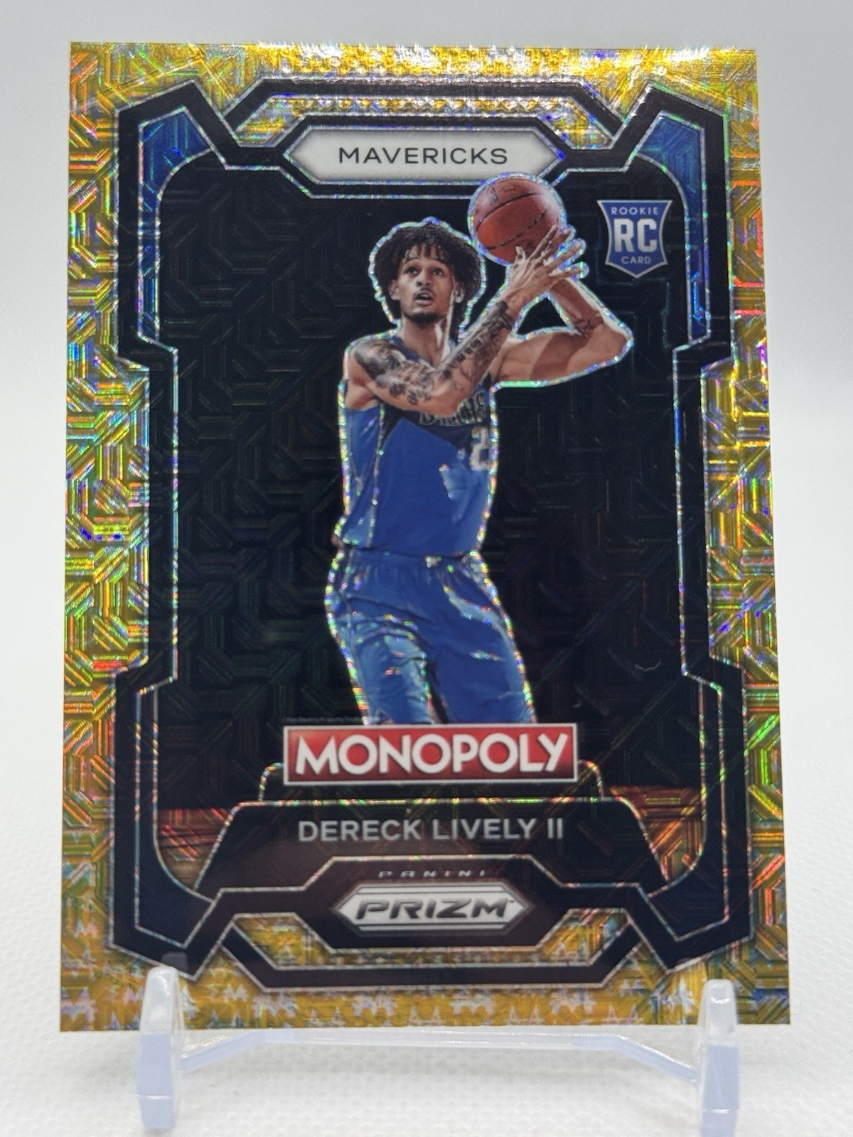 2023-24 Panini Prizm Monopoly - Dereck Lively #24 Millionaire Gold Mojo Prizm...