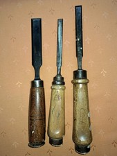 3 Stechbeitel Stemmeisen 10 - 20 mm Tischler Stemmeisen holzheft