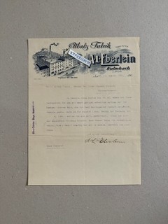 Litho Rechnung Kulmbach Malz Fabrik A.L. Eberlein Bier Bayreuth 1906