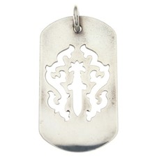 CHROME HEARTS D TAG LRG DAGGER VINDAGER CUT OUT DOG LARGE PENDANT TOP Used 9adb7