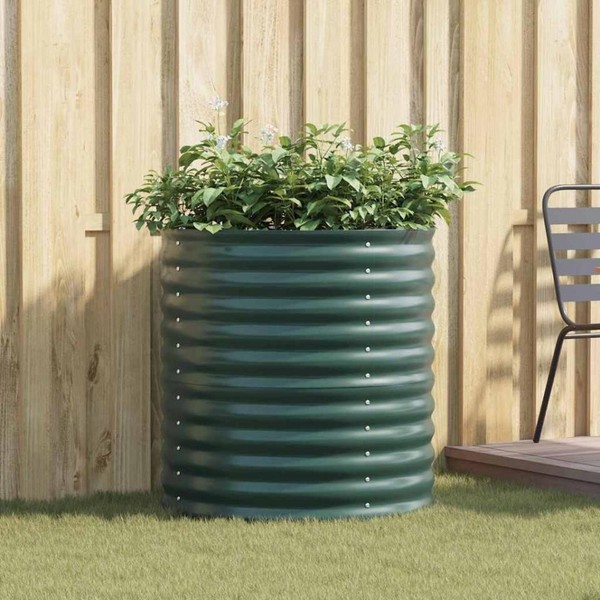 Garten-Hochbeet GrüN 80X80X81 Cm Aus Verzinktem Stahl-image