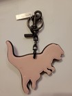 Coach Dinosaur Leather Metal Keychain Bag Charm Clip Glitter Pink Purple Black — photo 2
