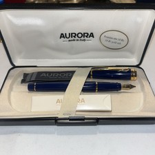 Penna Stilografica AURORA Ipsilon Deluxe B12 Blu Oro 14kt 585 Solid Gold Nib New