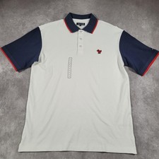 Bad Birdie Polo Shirt Mens Small White Navy Golf Logo Performance Cotton Stretch