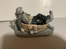 Emmett Kelly Jr - Sleeping In Bath Tub -  Ceramic Clown Figure Cute