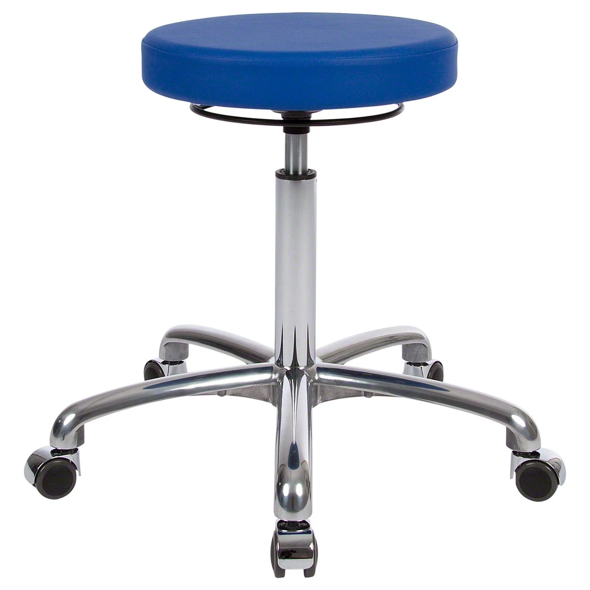 MC Star Drehhocker Rollhocker höhenverstellbar mit Rückenlehne 59-75 cm ( Arbeitshocker 360° drehbar Hocker Bürohocker für Büro Salon Massage Spa Schwarz