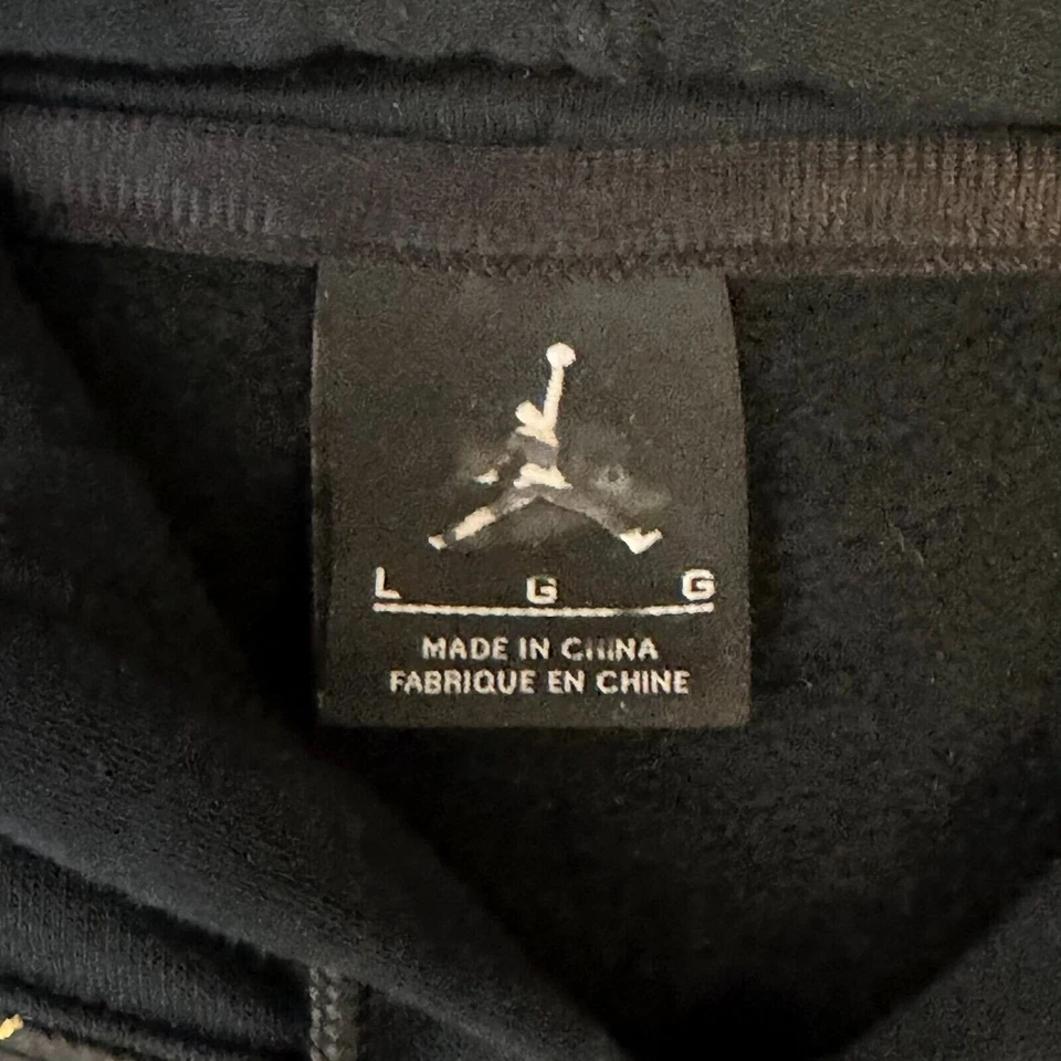 Nike Air Jordan VII Quilted Hoodie Mens Sz L Hooded Pullover Short Sleeve. - Image 3 of 4