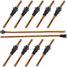 JST SM 3 Pin Locking Connector 20cm 22AWG Wire Cable Arduino LED Strip DIY Plug