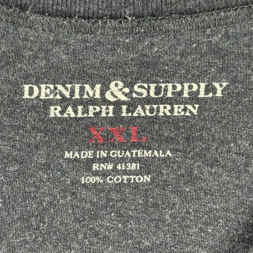 Ralph Lauren Denim & Supply Shirt Mens XXL Gray Raglan Graphic Tee Streetwear - Picture 6 of 7