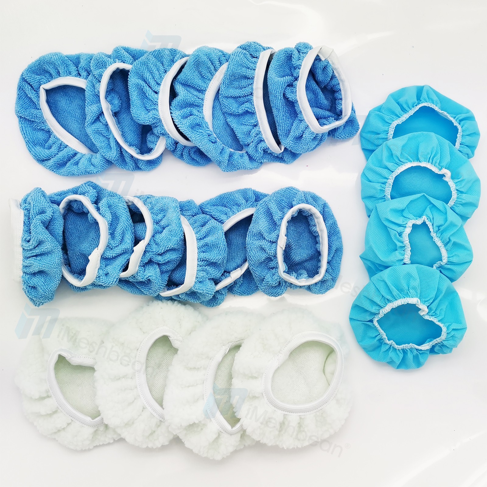 20pcs 5-6" Sky Blue Microfiber/Wool Car Wax Polishing Bonnet Buffing Pad Cover