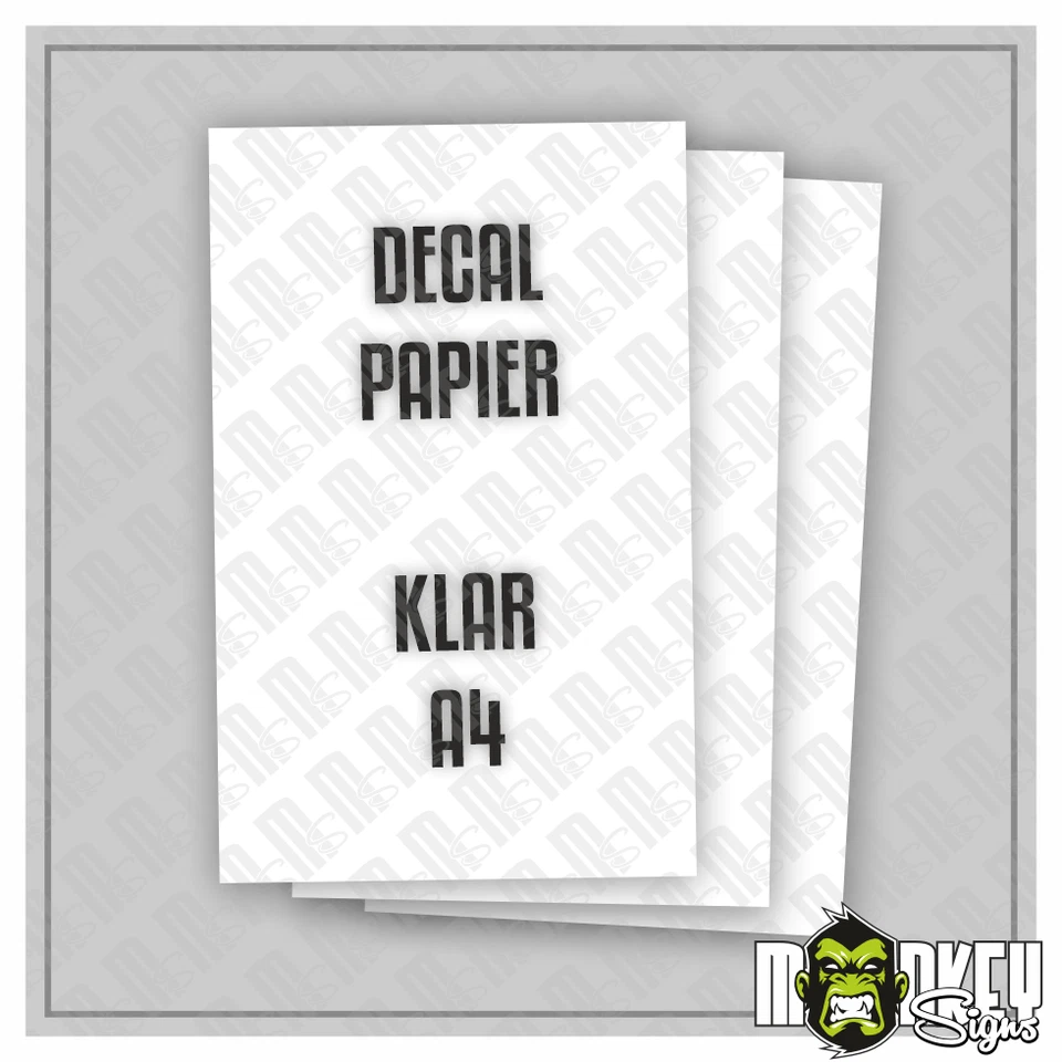 MBBE Unbedruckte Decalbögen A4 Transparent Wasserschiebe Folie Modellbau Laserdruck