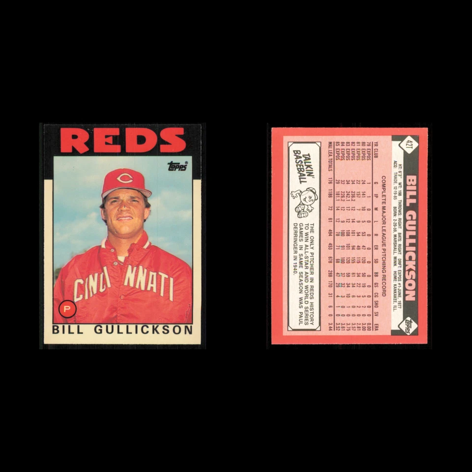 Bill Gullickson #42T 1986 Tiffany Topps Traded Cincinnati Reds Baseball Card MLB - Image 3 of 3