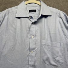 Canali Men s 16.5 42 Blue Dress Shirt French Cuff Made in Italy Cotton Luxury