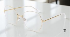 BALENCIAGA BB0014O 003 Directional Gold Shiny Demo Lens 58 mm Unisex Eyeglasses