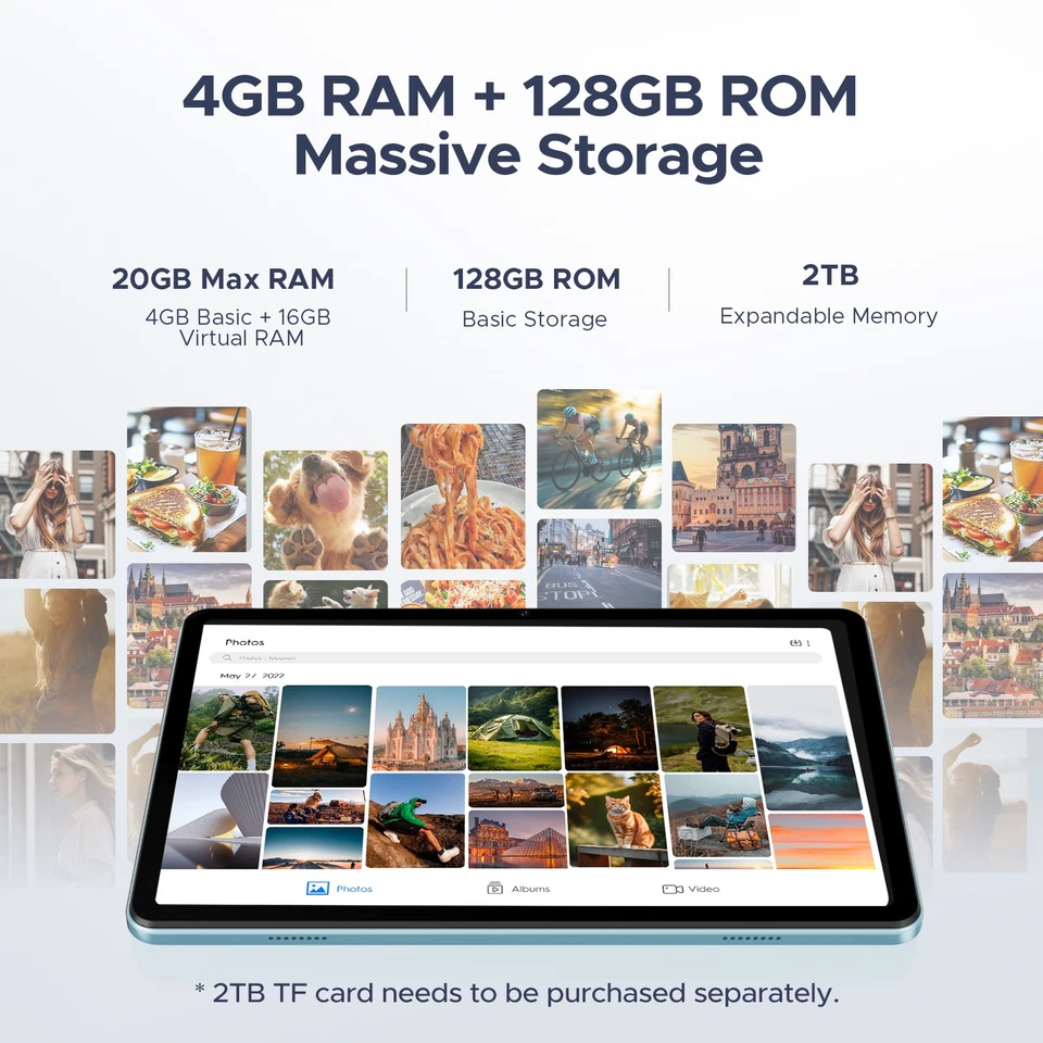 DOOGEE Tab A9 Pro 10" Tablet Android 15 Tablet 20GB+128GB 6580mAh 5G WiFi BT 5.0 - Image 3 of 4