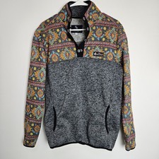 Simply Southern Fleece Pullover Womens Sz L 1/4 Snap Aztec Turtle Seahorse