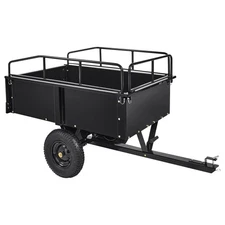 750 LBS Heavy Duty Steel Dump Cart, 15 Cubic Feet Garden Utility Trailer with...
