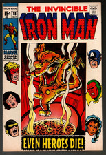 IRON MAN #18 AVENGERS Guests! George Tuska/Johnny Craig Art! Archie Goodwin 9.0