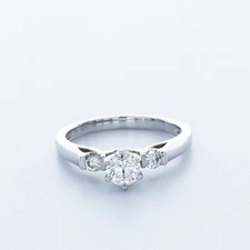 0.90 CT H-VS2 Round Natural Certified Diamonds 18K Gold Classic Engagement Ring