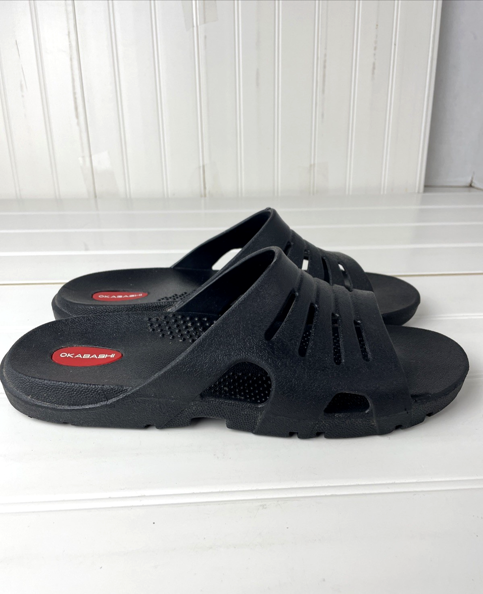 Okabashi Size LL Men\'s 9/10 Rubber Slide Sandals in Black Euro Sport Okabashi Size LL Men main image 4