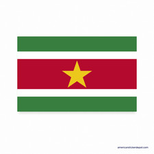 Suriname Flag Sticker Decal Car Bumper Truck Motorcycle Vinyl 5x3 USA Made