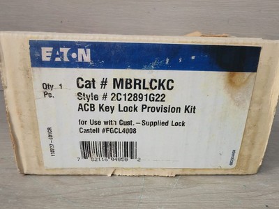 Eaton MBRLCKC ACB Key Lock Provision Kit 2C12891G22 New Open Box