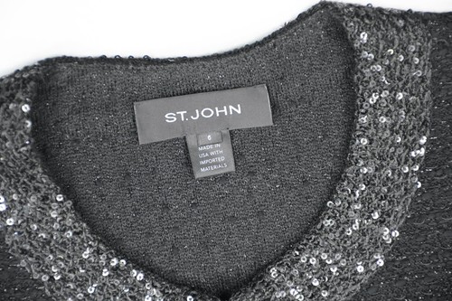 St. John Womens Textured Stripe Knit Wool Blend Jacket Size 6 New $1600 MADE USA - Picture 10 of 11