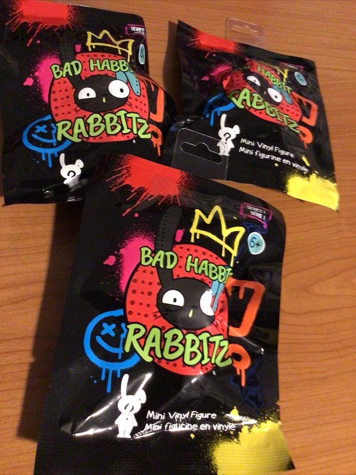 NUEVO 2025 Bad Habbit Rabbitz Mystery Innov8 Mini Figura Vinilo SELLADO 3 PAQUETES Foto 2 de 4