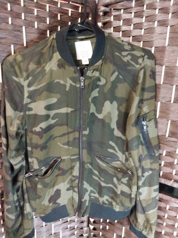 Полный наклон женщин камуфляж молнии куртка размер M армия зеленый молнии на рукав - Изображение 2 из 4