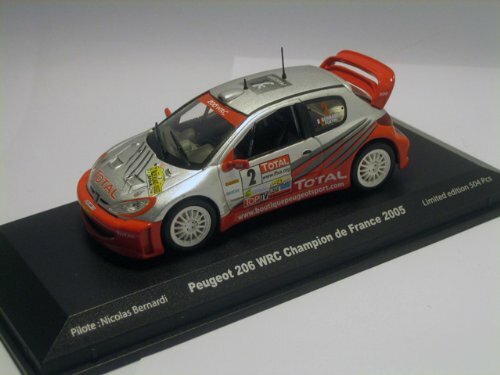 Miniature Peugeot 206 WRC Rallye Alsace Vosges 2005 IXO 1/43