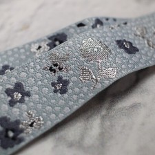 NWT Vera Bradley Wide ID Lanyard - Floating Ditsy Blue Pattern Shimmer