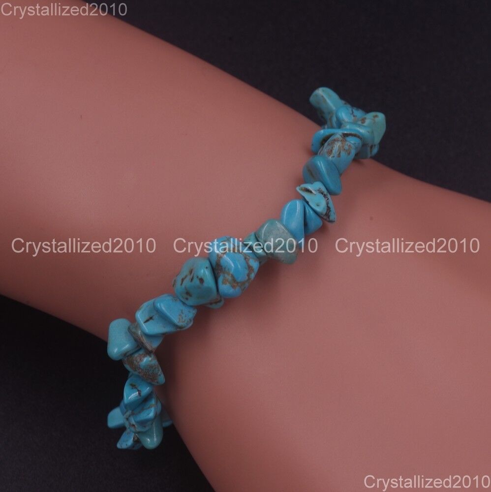 Handmade 5-8mm Mixed Natural Gemstone Chip Beads Stretchy Bracelet Healing Reiki - Picture 48 of 98