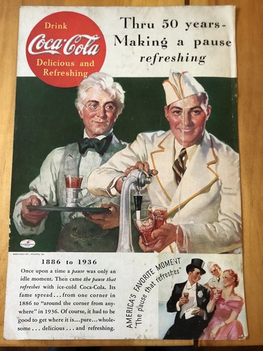 Drei COCA-COLA Cola Soda Brunnen Werbung Soda Jerk 50 Jahre Jubiläum - siehe Bilder - Bild 4 von 4