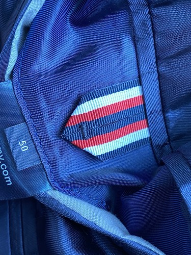 TOMMY HILFIGER? wool blend blazer navy blue Tollegno Italian fabric slim fit - Picture 9 of 12