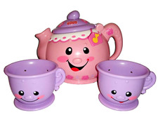 Fisher-Price Laugh  Learn Tea Set Replacement Talking Teapot 2 Purple Cups 2008